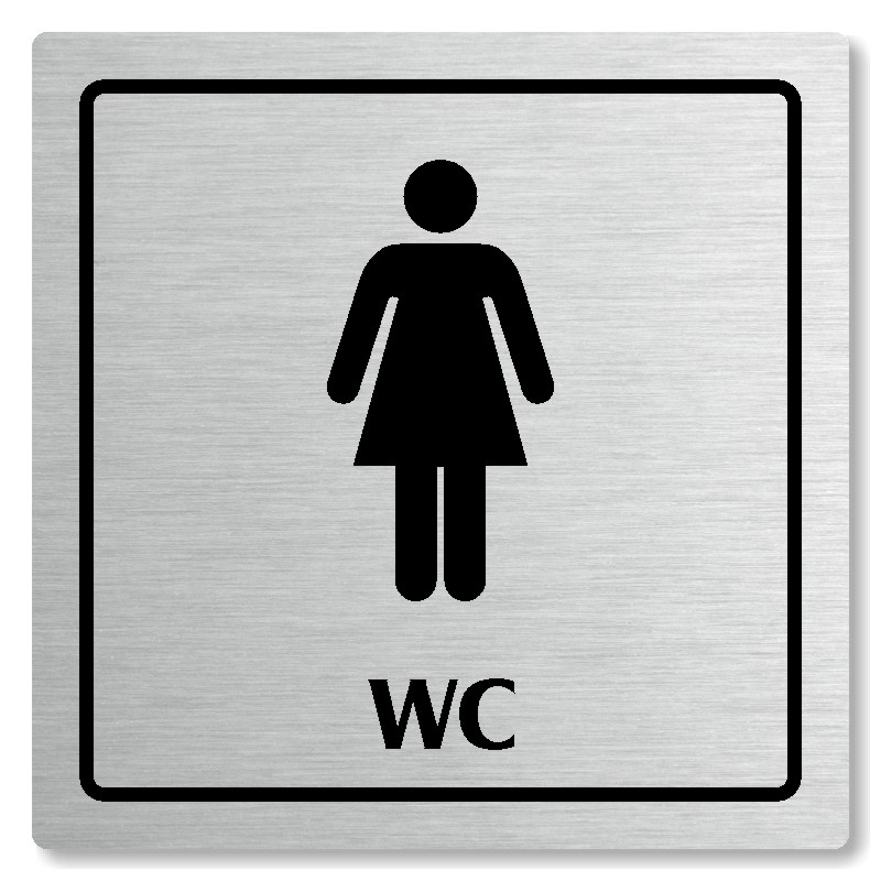 WC ženy, 118x118mm, stříbrná, Arizona